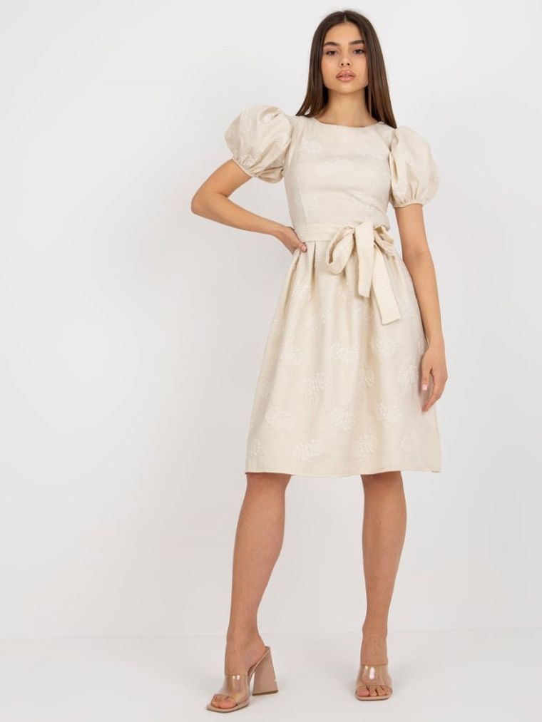 Sukienka damska, beżowa, Lakerta