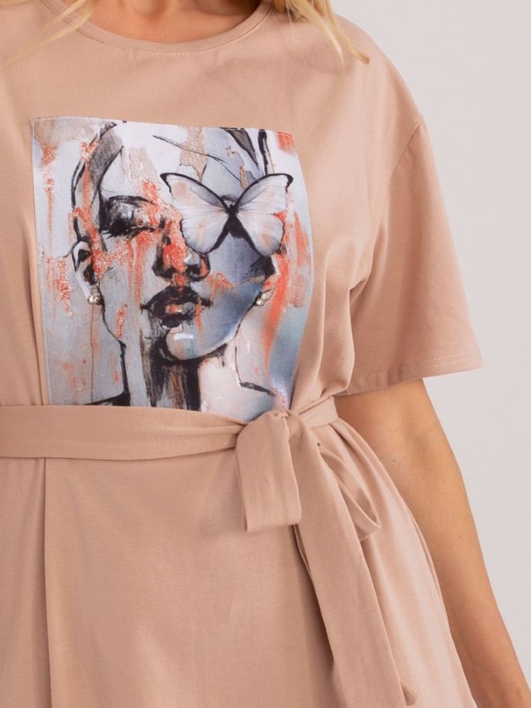 Sukienka damska, beżowa, Lakerta