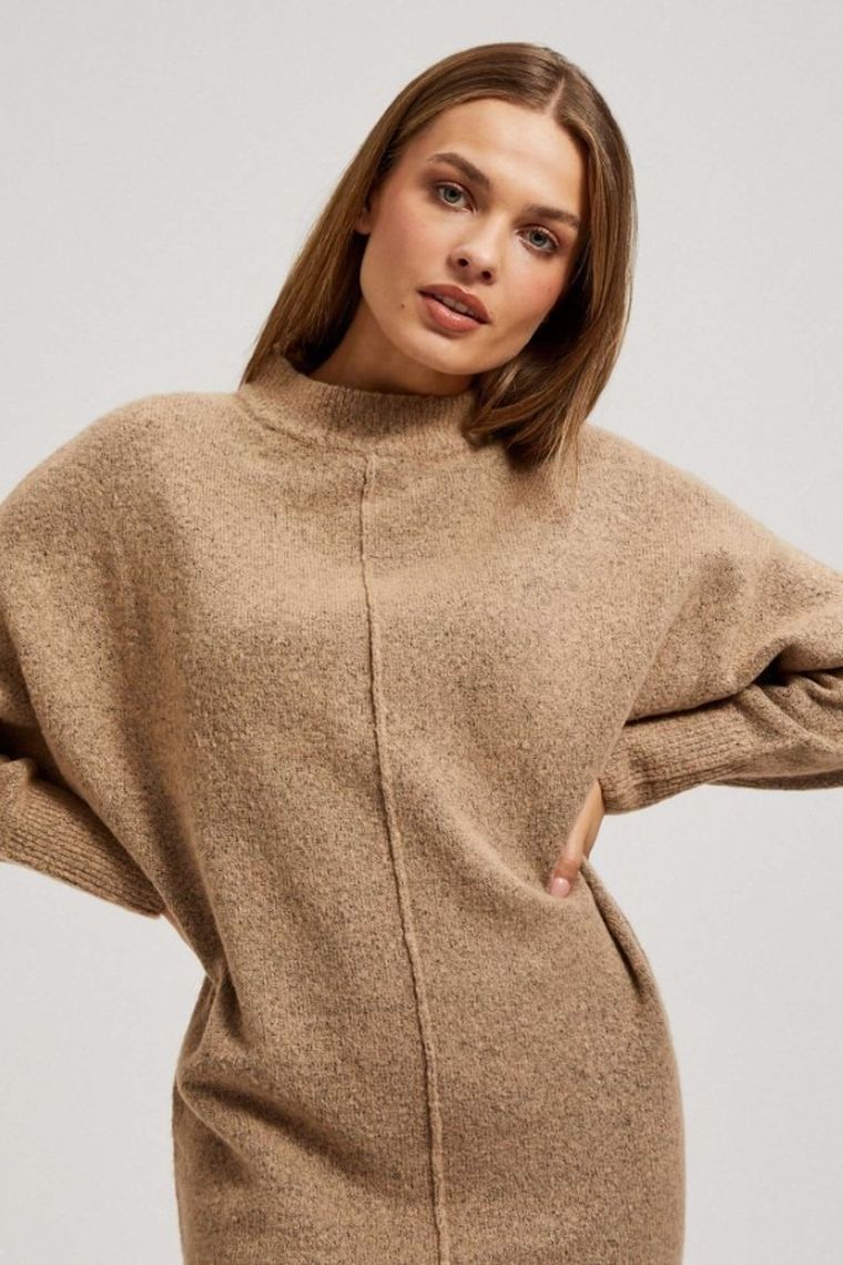 Sukienka damska, beżowa, Moodo