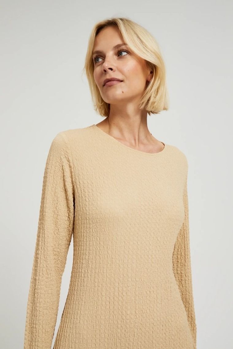 Sukienka damska, beżowa, Moodo