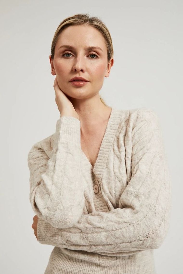 Sukienka damska, beżowa, Moodo