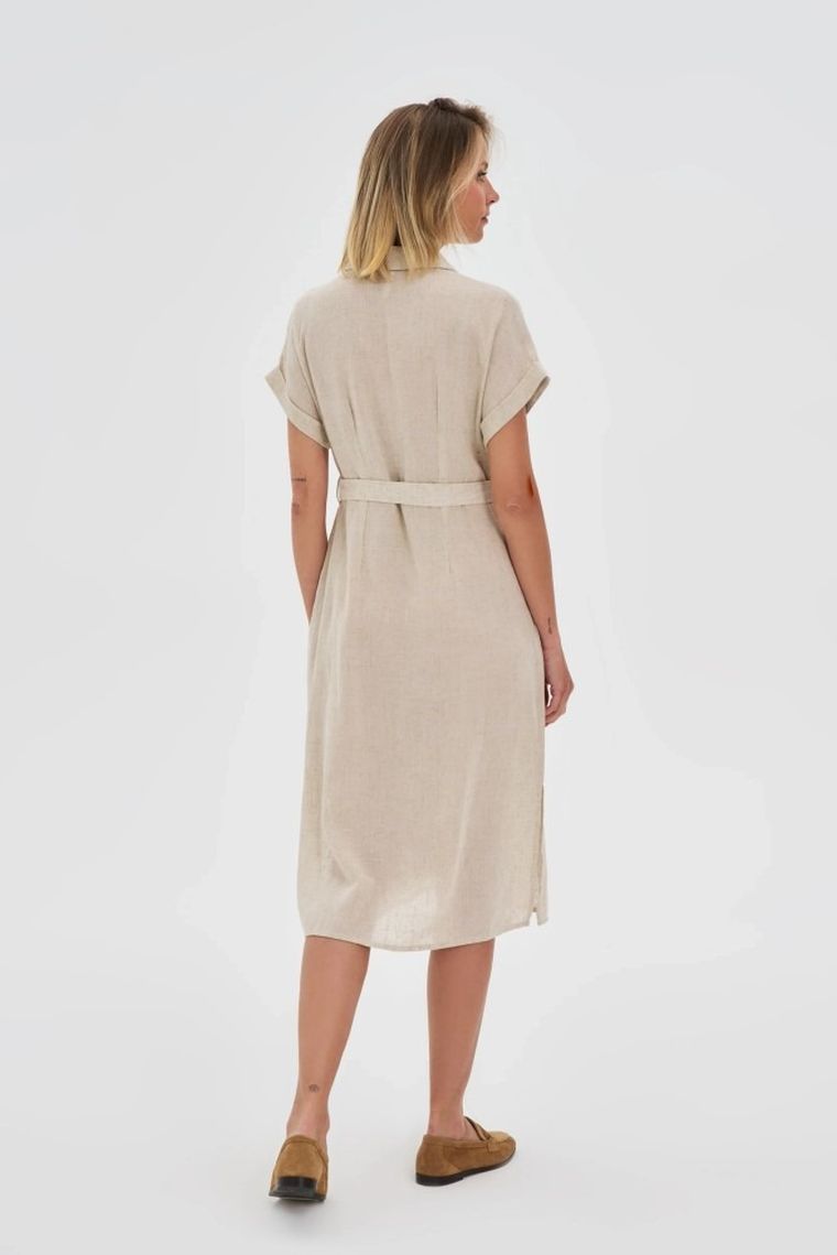 Sukienka damska, beżowa, Moodo