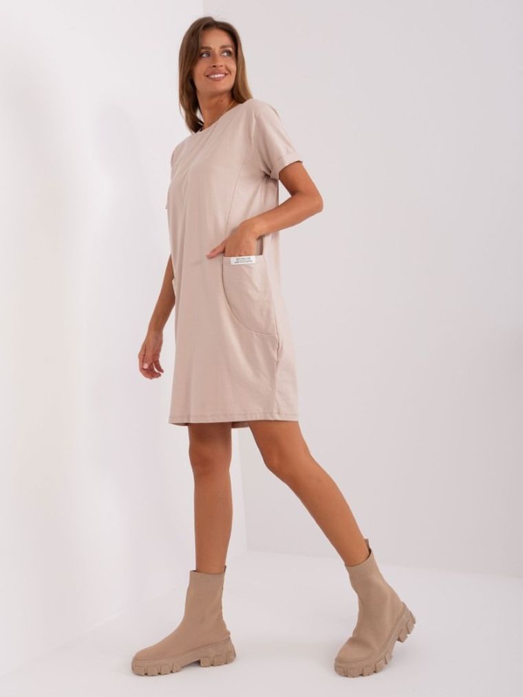 Sukienka damska, beżowa, Relevance