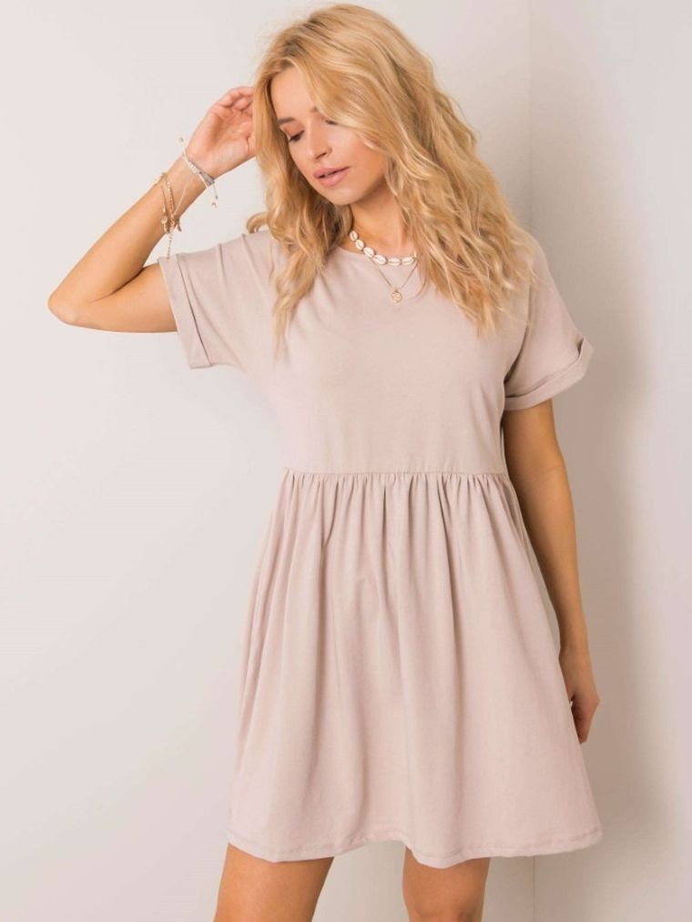 Sukienka damska, beżowa, Rue Paris