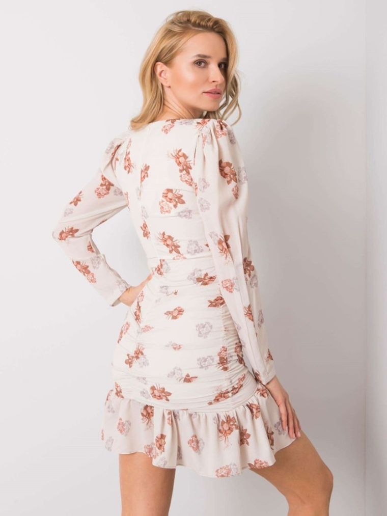 Sukienka damska, beżowa, Rue Paris