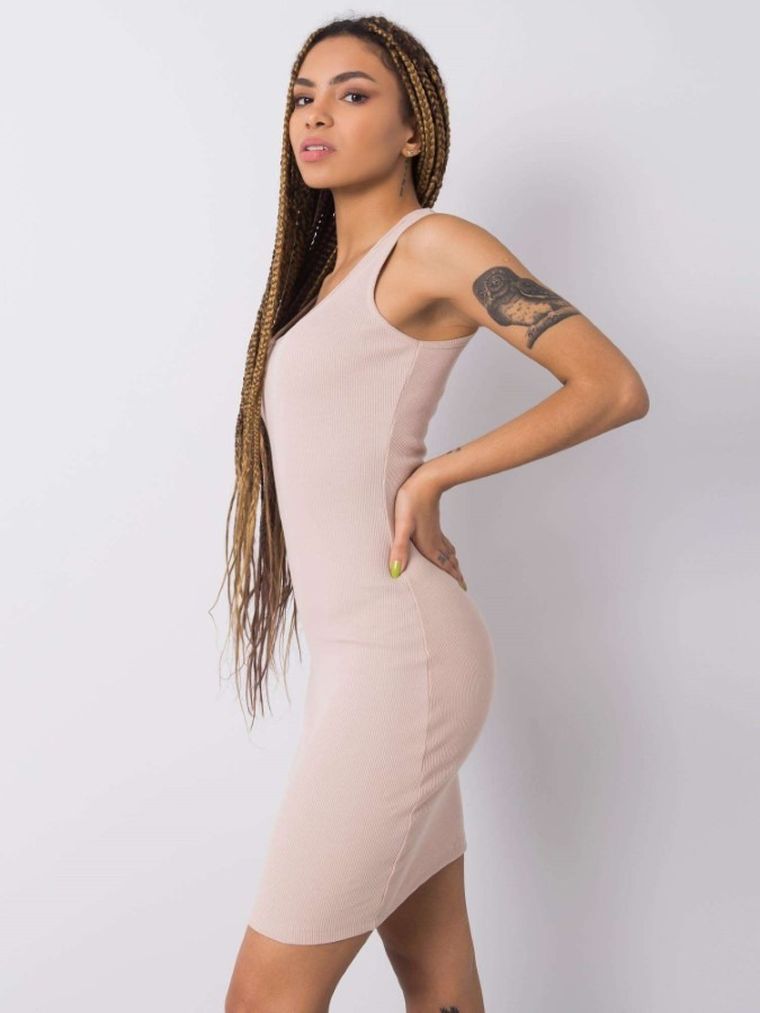 Sukienka damska, beżowa, Rue Paris