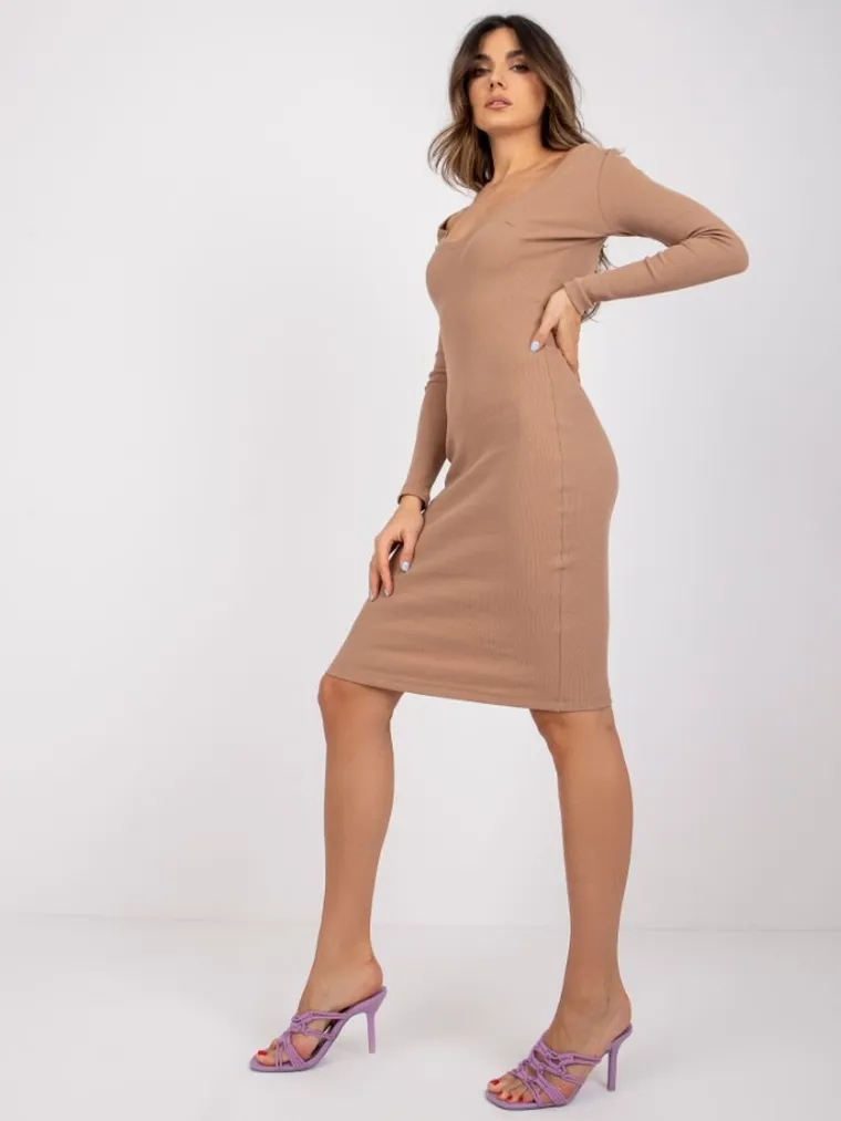 Sukienka damska, beżowa, Rue Paris