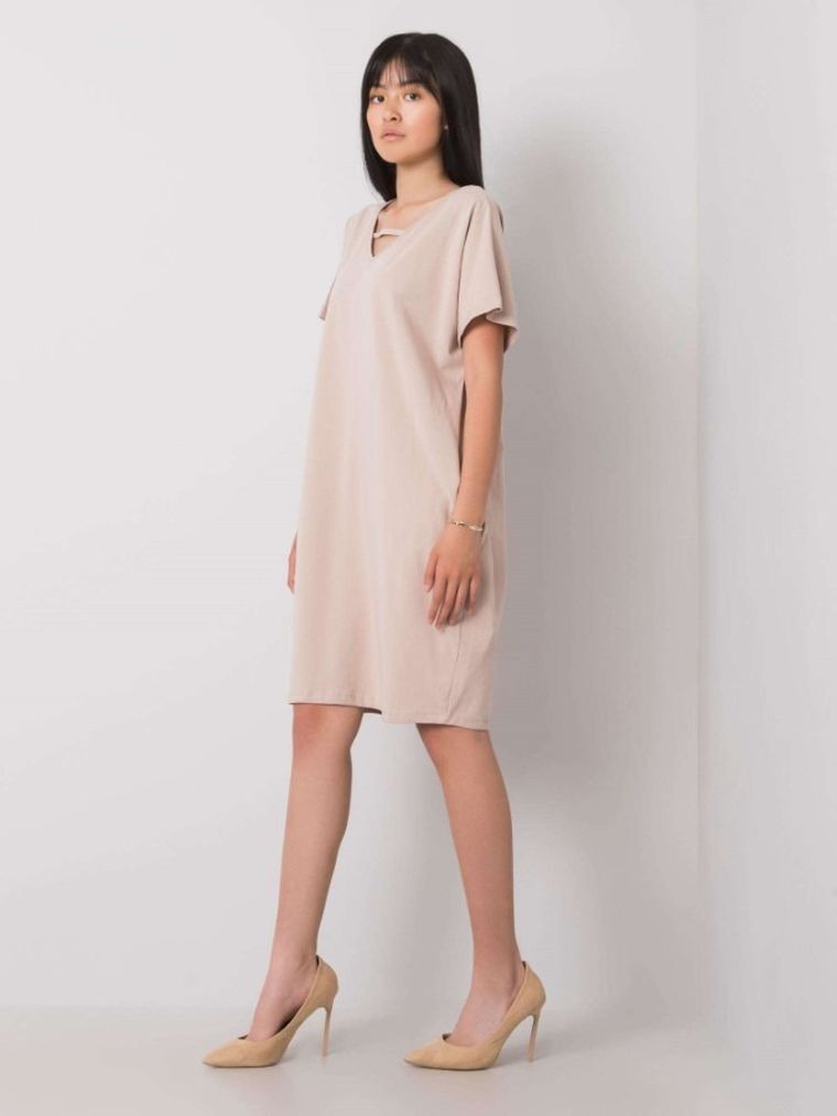 Sukienka damska, beżowa, Rue Paris