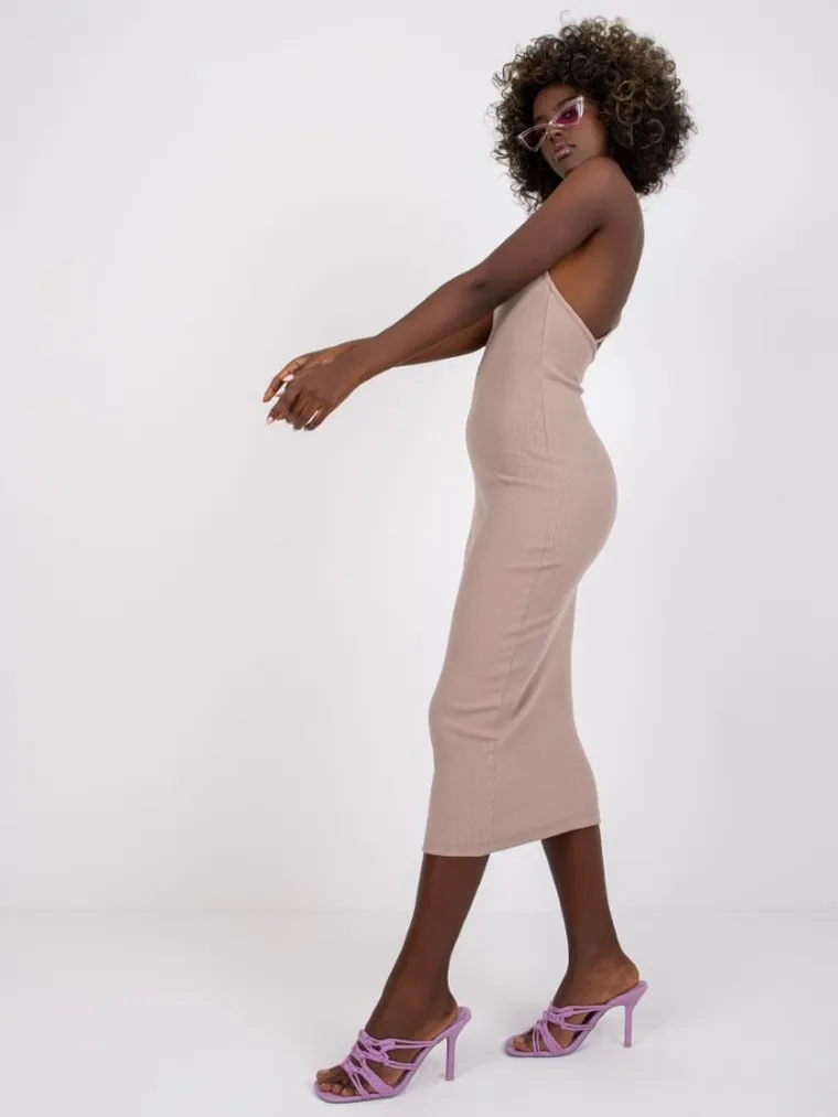 Sukienka damska, beżowa, Rue Paris