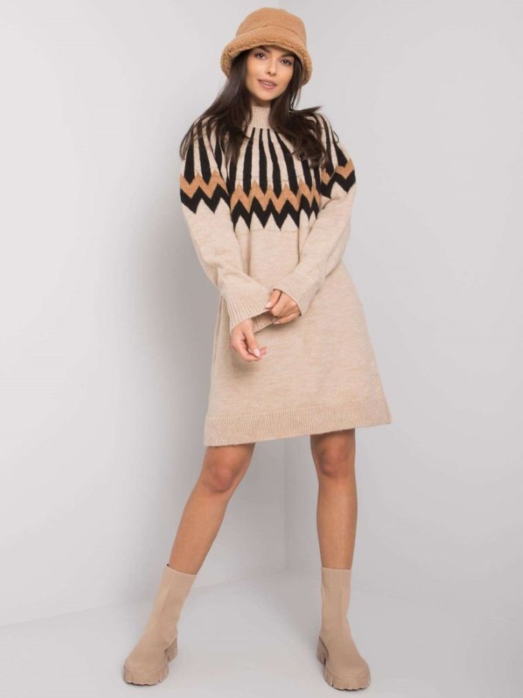 Sukienka damska, beżowa, Rue Paris