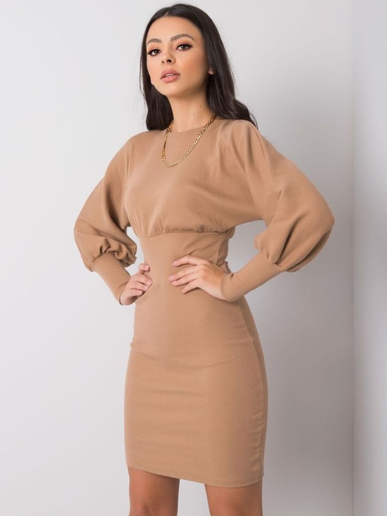 Sukienka damska, beżowa, Rue Paris