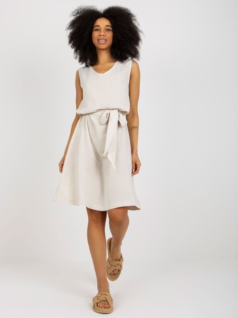 Sukienka damska, beżowa, Rue Paris