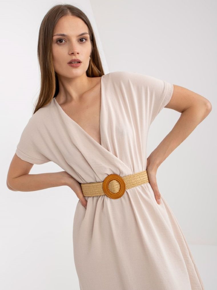 Sukienka damska, beżowa, Rue Paris