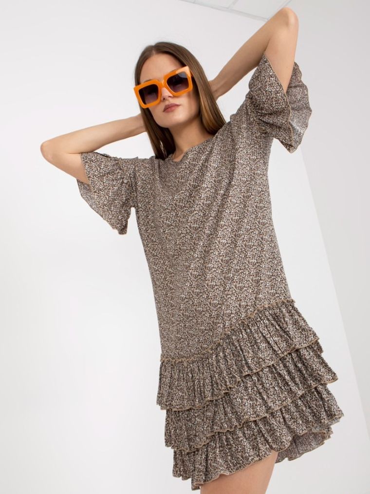 Sukienka damska, beżowa, Zuluna