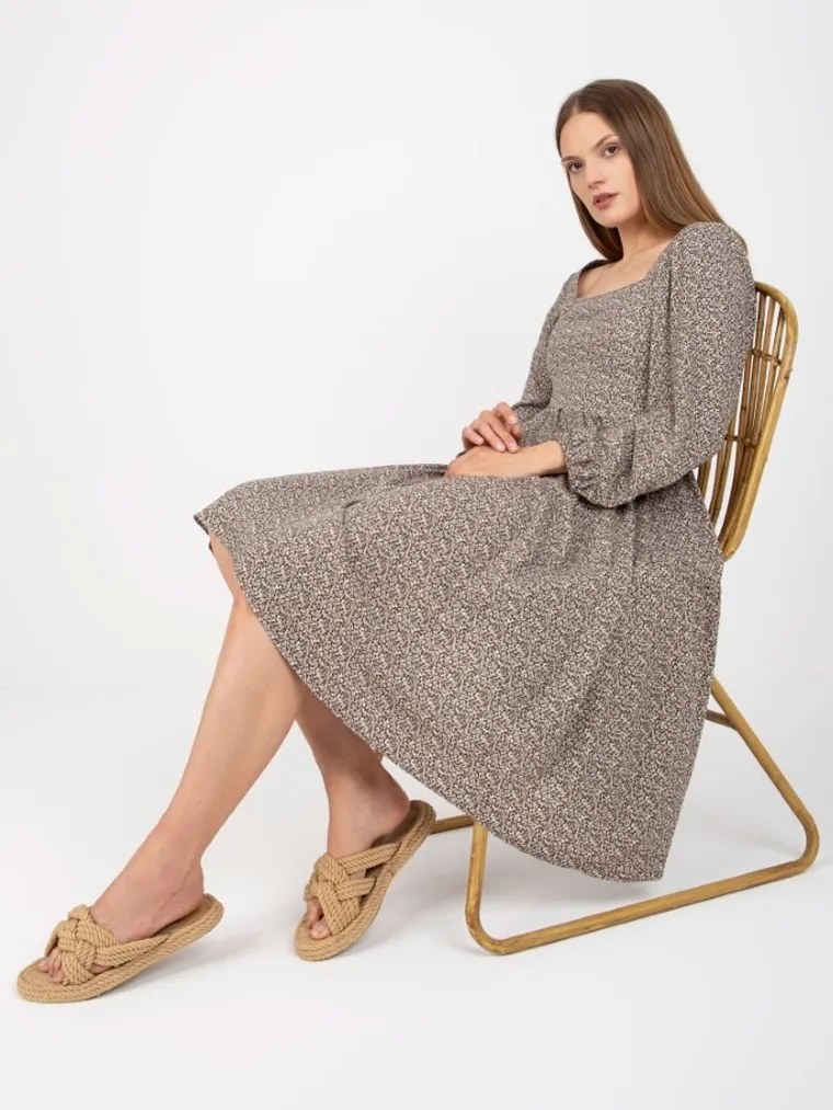 Sukienka damska, beżowa, Zuluna