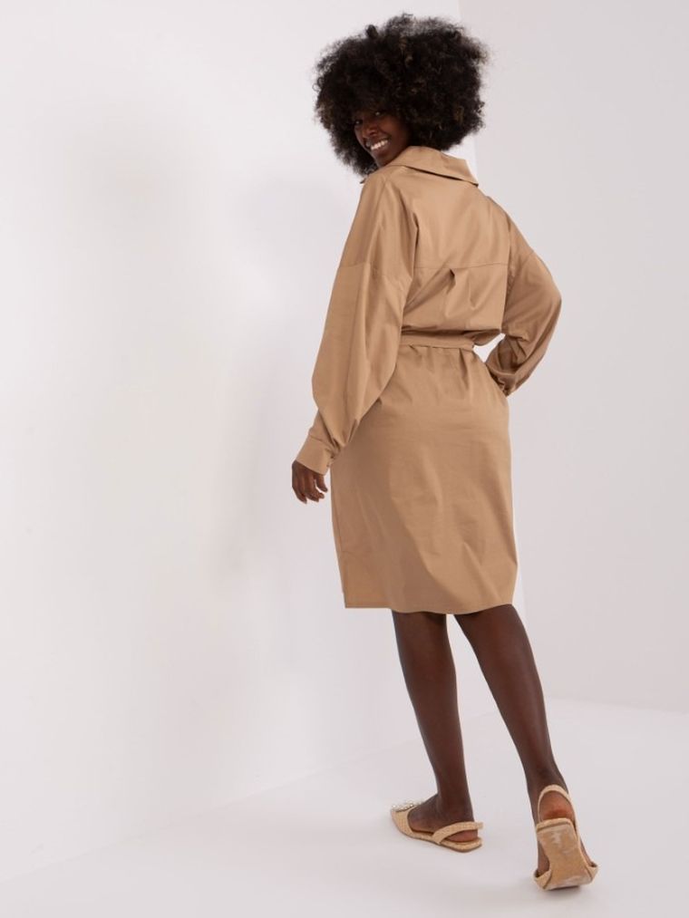 Sukienka damska, beżowa, Zuluna