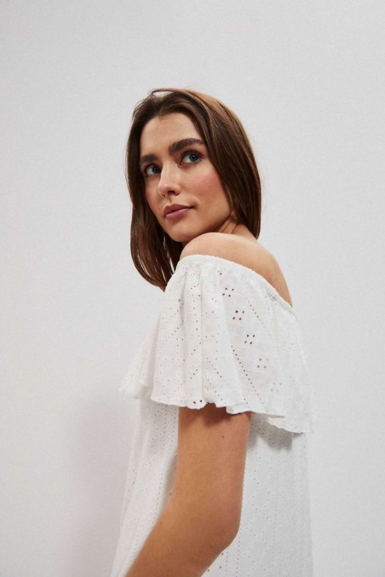 Sukienka damska, biała, Moodo