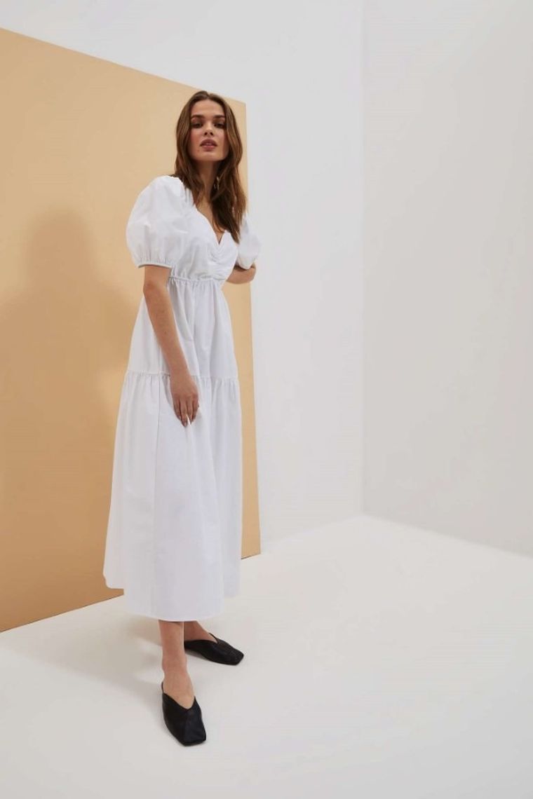 Sukienka damska, biała, Moodo