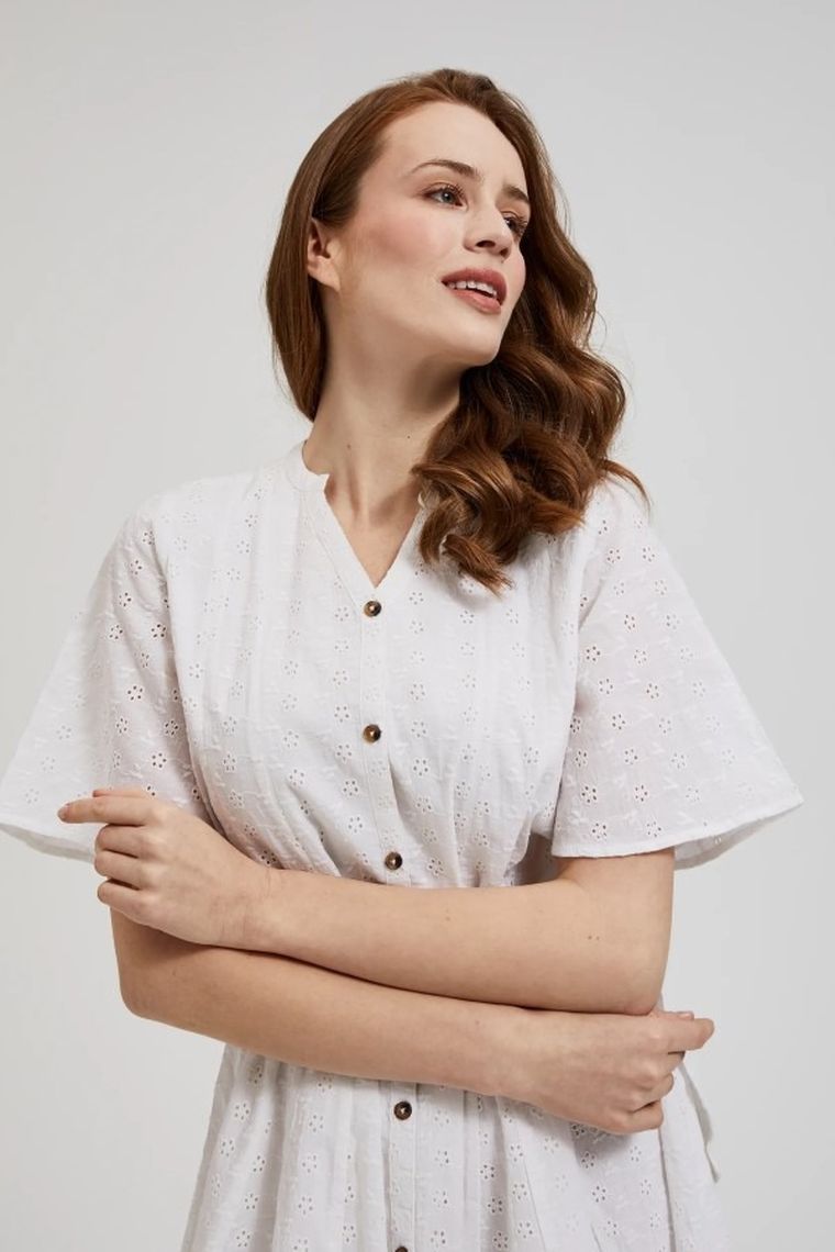 Sukienka damska, biała, Moodo