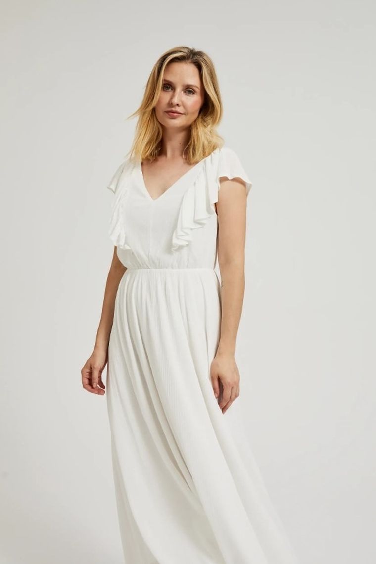 Sukienka damska, biała, Moodo