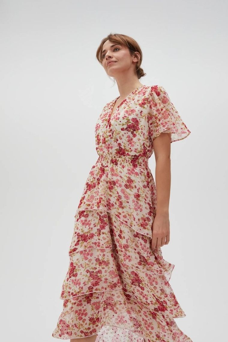 Sukienka damska, biała, Moodo