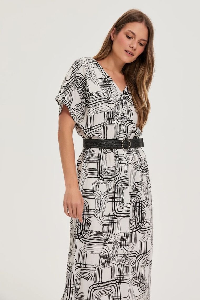 Sukienka damska, biała, Moodo