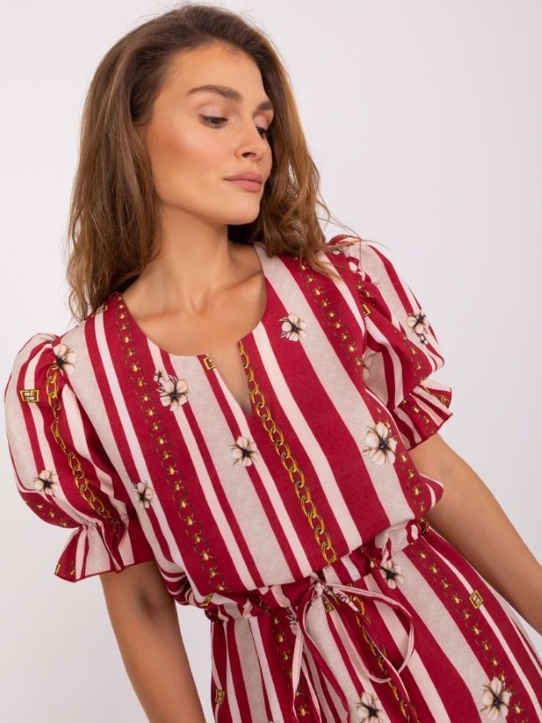 Sukienka damska, bordowa, Lakerta