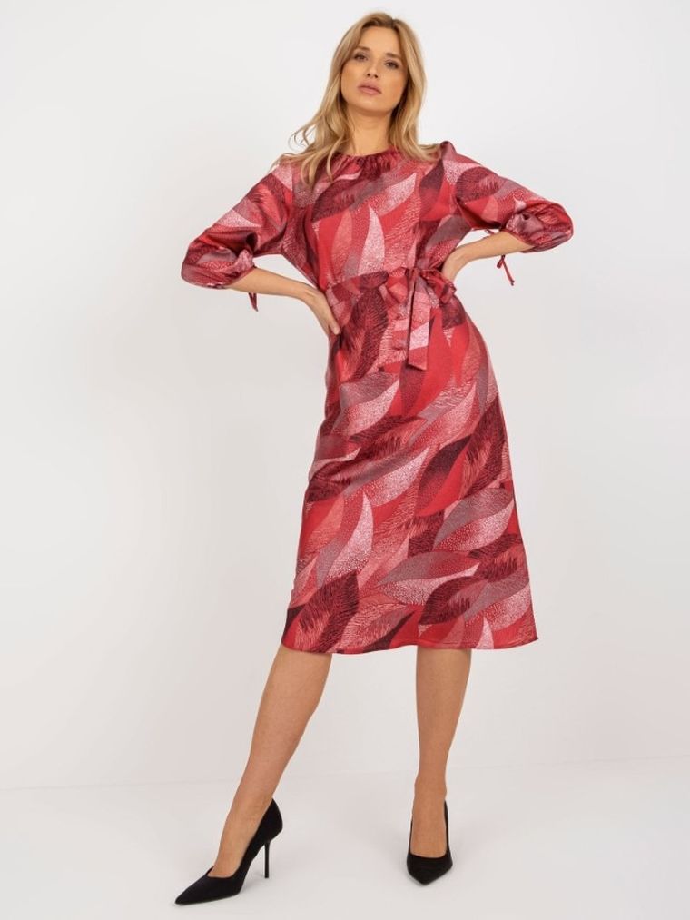 Sukienka damska, bordowa, Lakerta