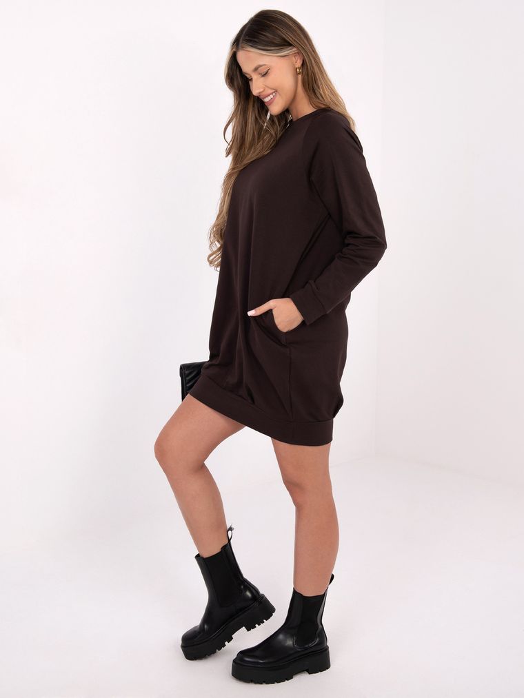 Sukienka damska, brązowa, Basic Feel Good