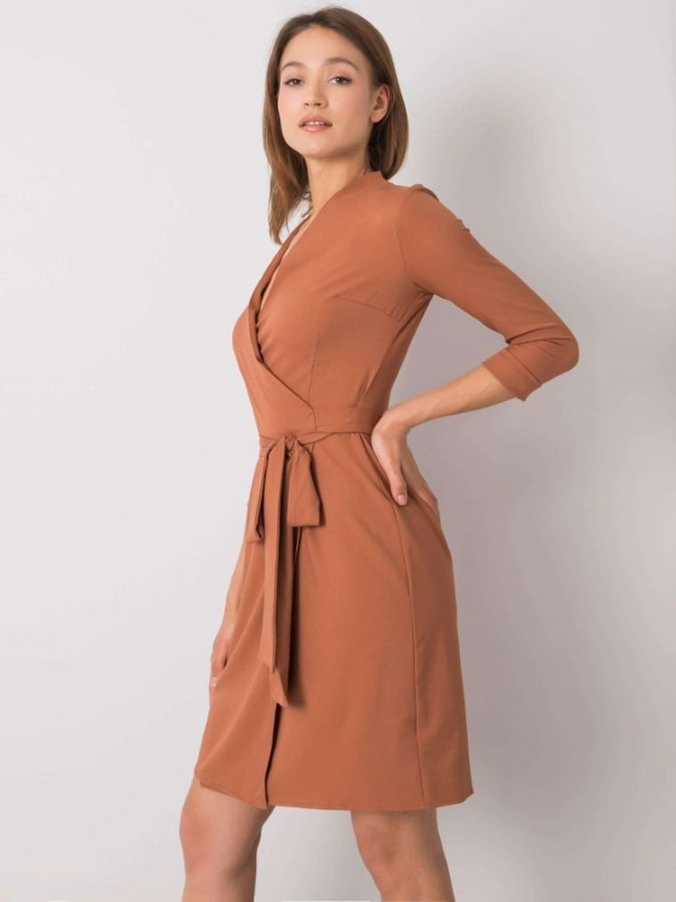 Sukienka damska, brązowa, Lakerta