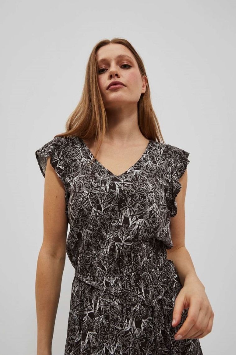 Sukienka damska, brązowa, Moodo