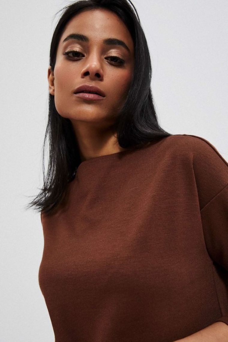 Sukienka damska, brązowa, Moodo