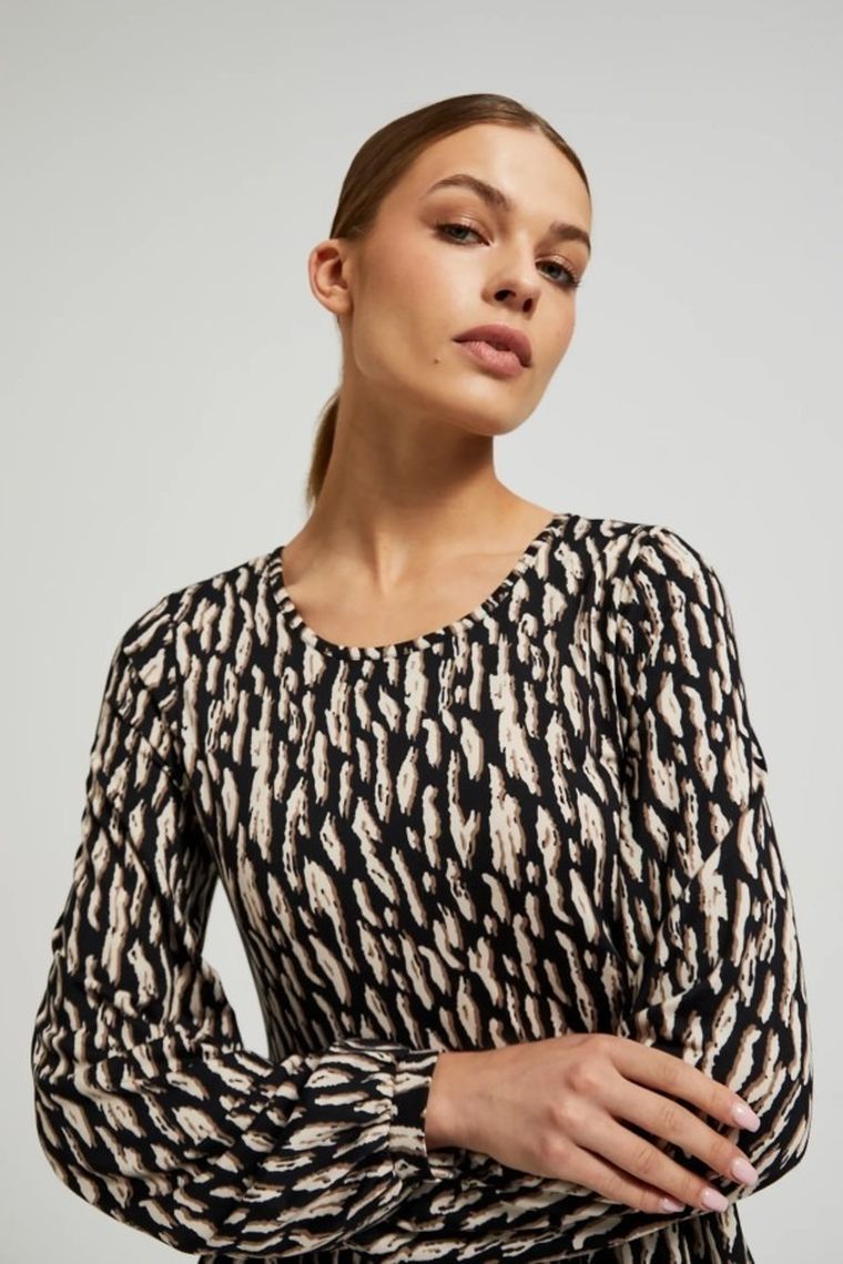 Sukienka damska, brązowa, Moodo