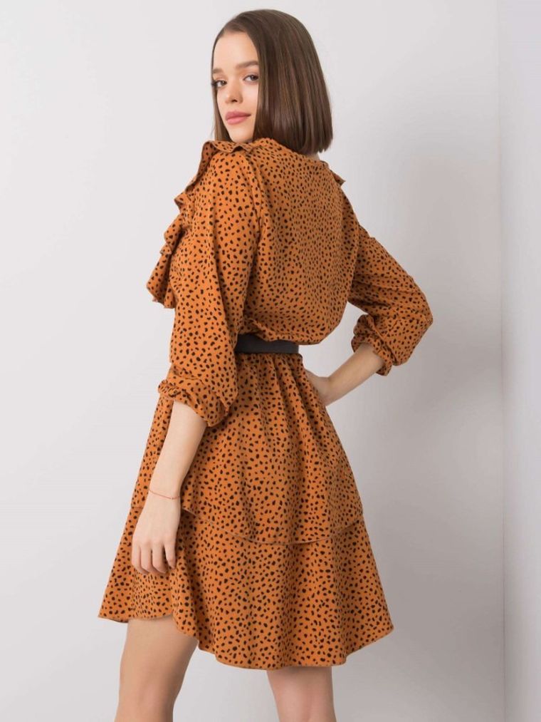 Sukienka damska, brązowa, Rue Paris