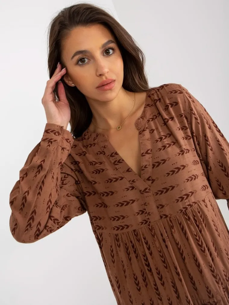 Sukienka damska, brązowa, Sublevel