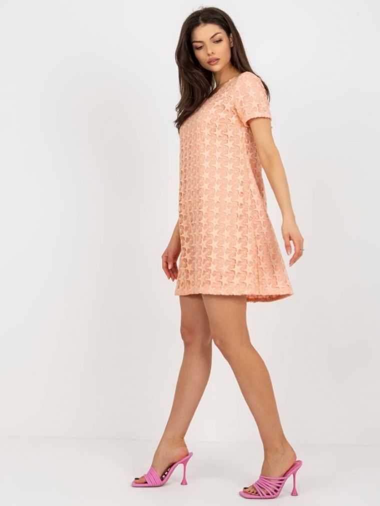 Sukienka damska, brzoskwiniowa, Lakerta