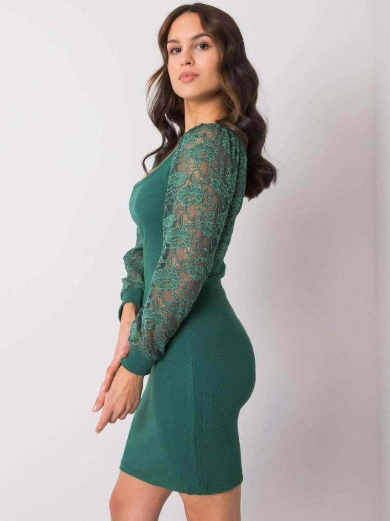 Sukienka damska, ciemnozielona, Rue Paris