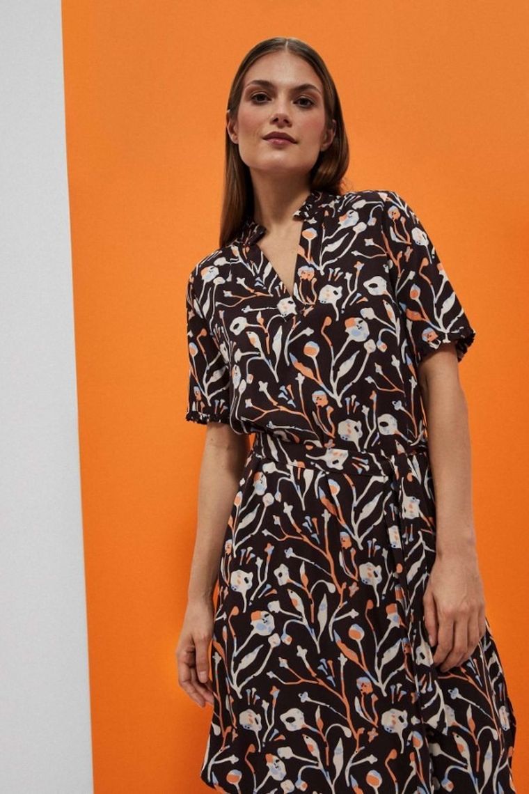 Sukienka damska, czarna, Moodo