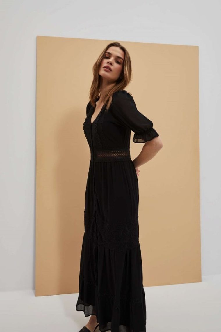 Sukienka damska, czarna, Moodo