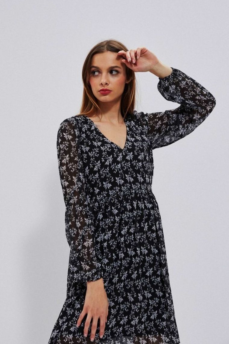 Sukienka damska, czarna, Moodo