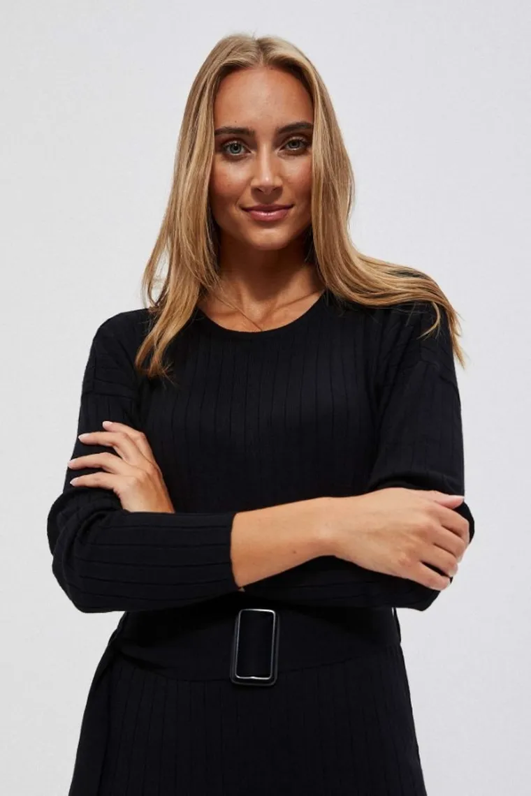 Sukienka damska, czarna, Moodo