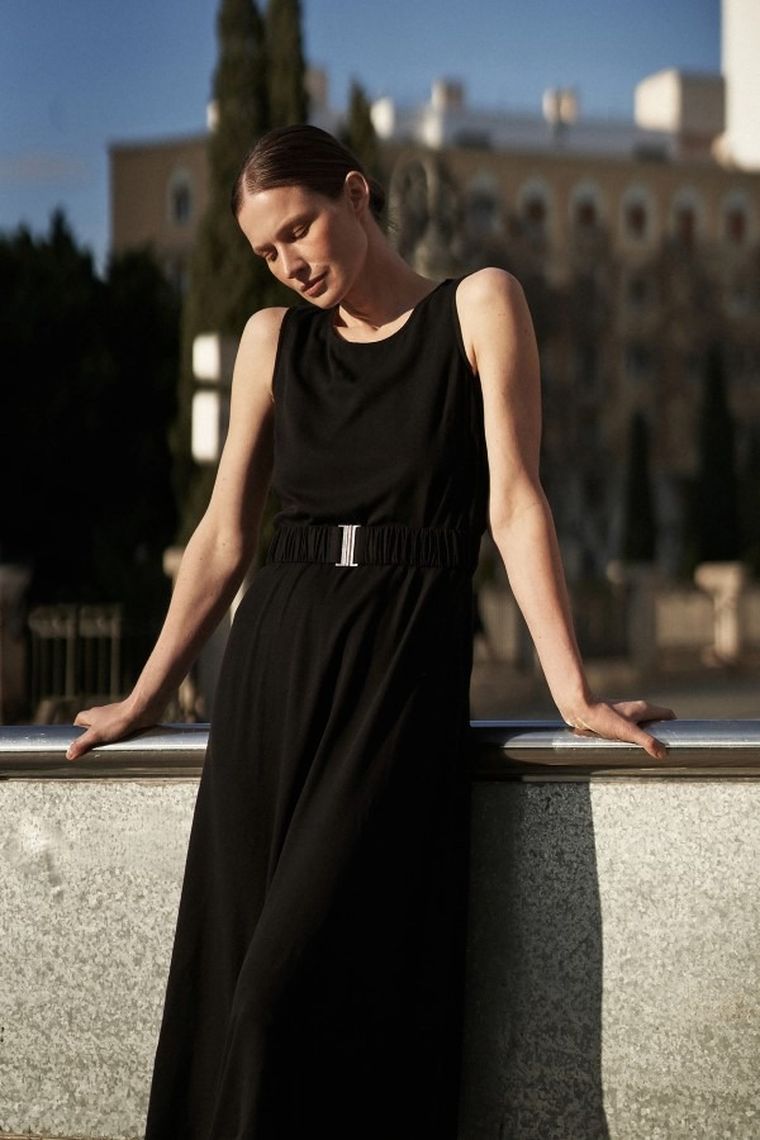 Sukienka damska, czarna, Moodo