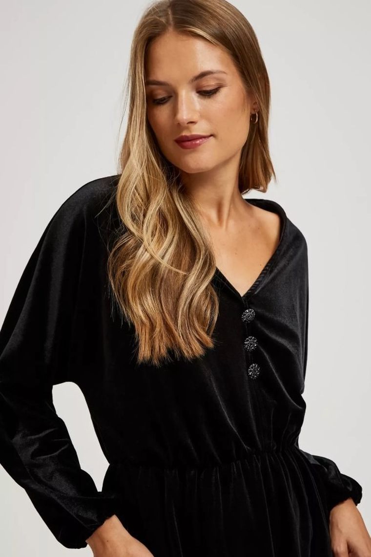 Sukienka damska, czarna, Moodo