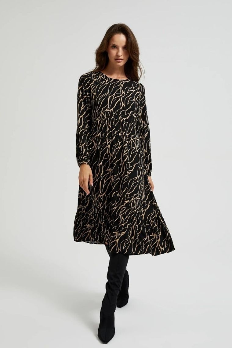 Sukienka damska, czarna, Moodo