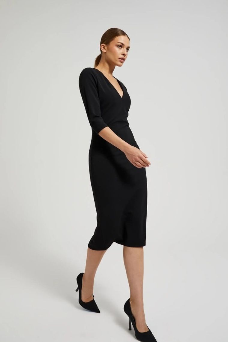 Sukienka damska, czarna, Moodo