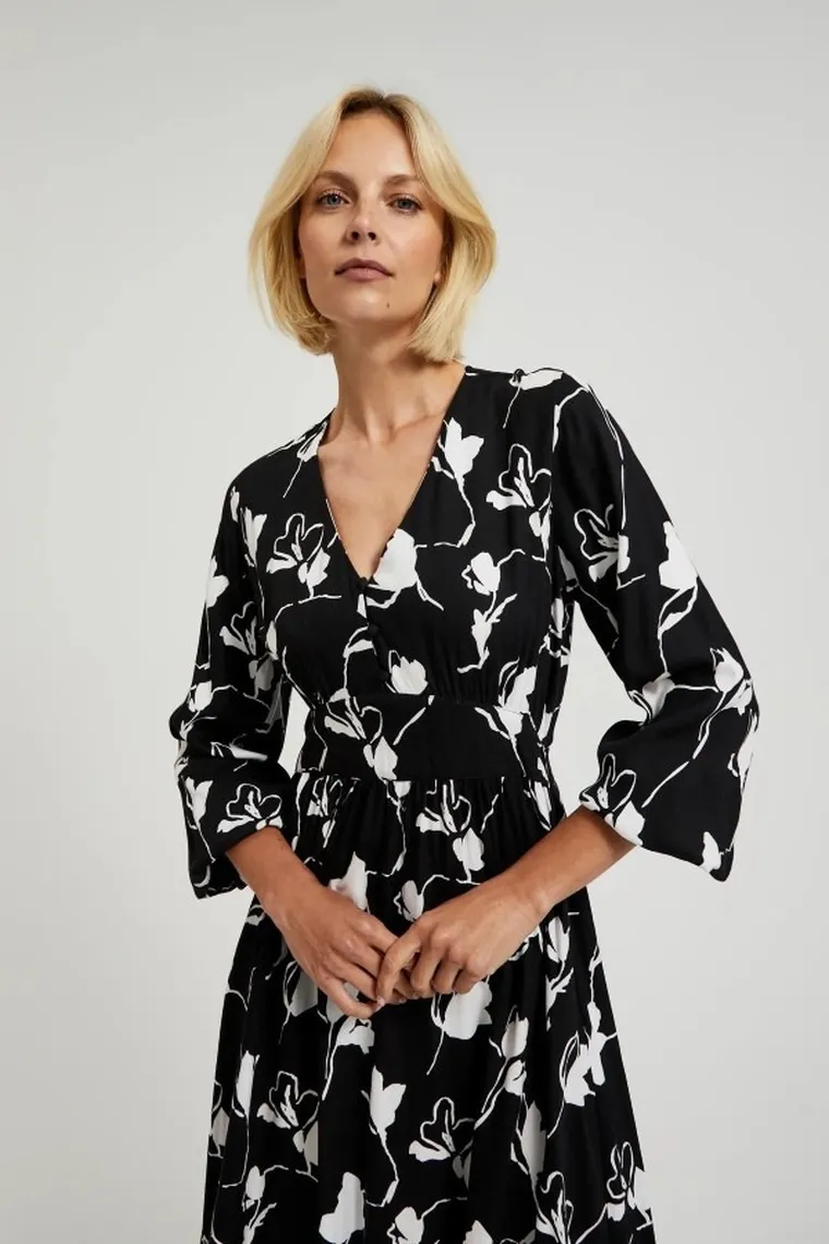 Sukienka damska, czarna, Moodo