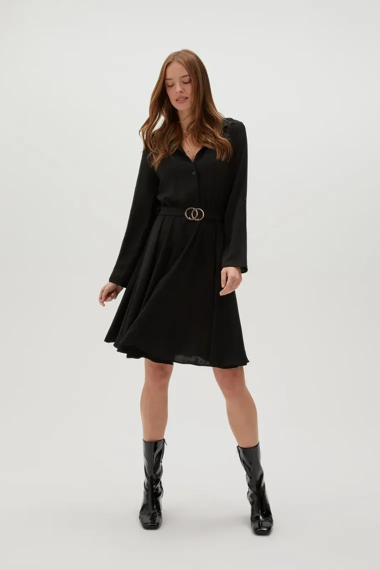 Sukienka damska, czarna, Moodo