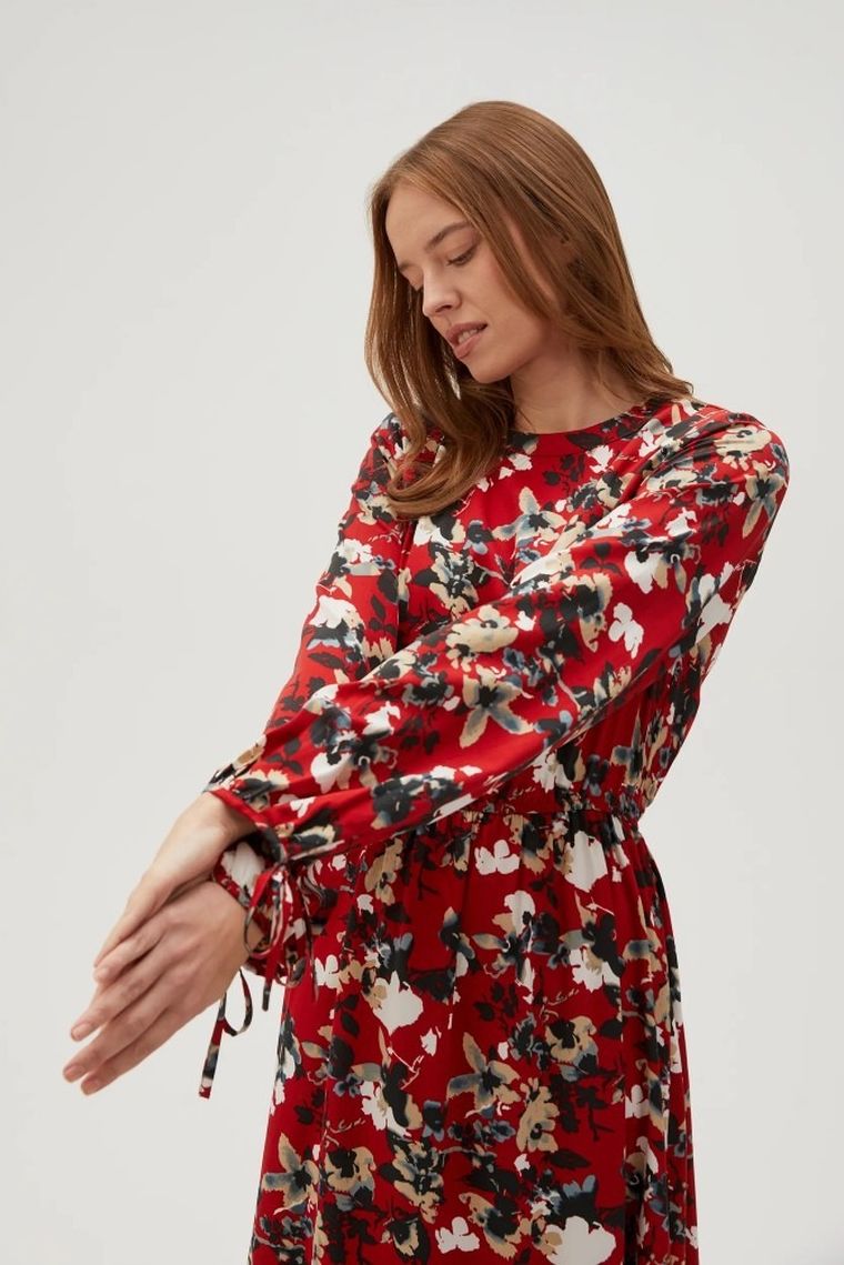 Sukienka damska, czerwona, Moodo