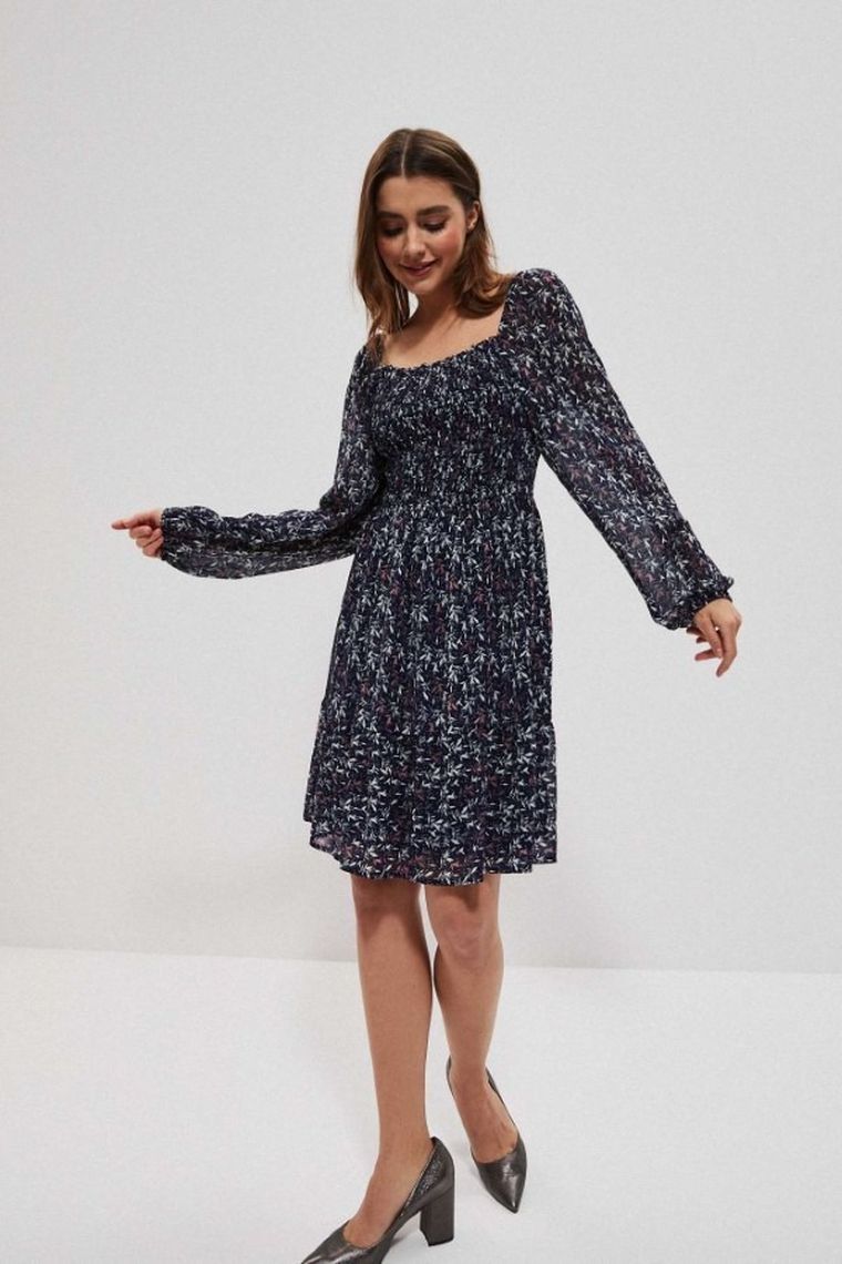 Sukienka damska, granatowa, Moodo