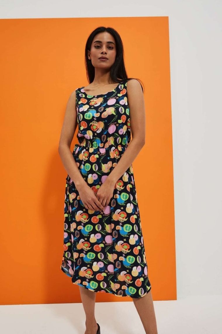 Sukienka damska, granatowa, Moodo